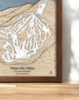 Waterville Valley Framed Ski Map, Wood Map