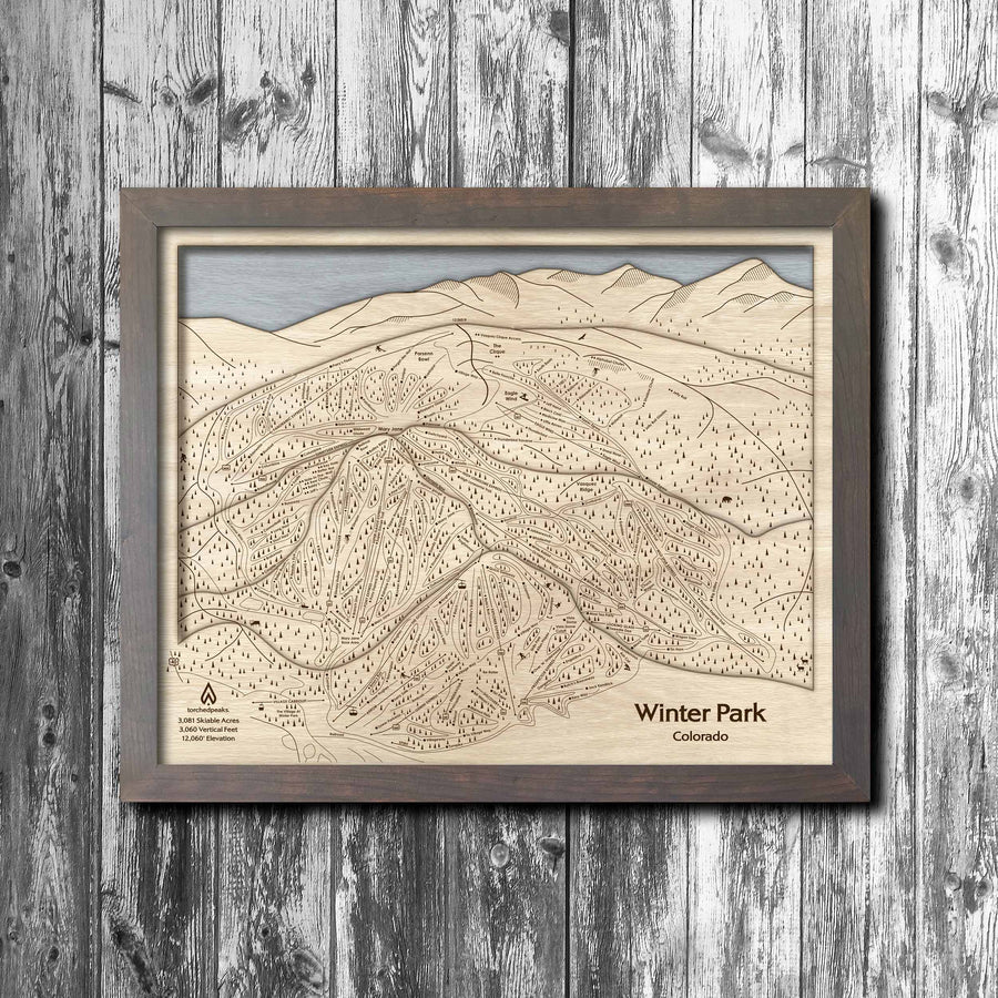 Ski Cabin Decor - Winter Park Ski Resort Trail Map