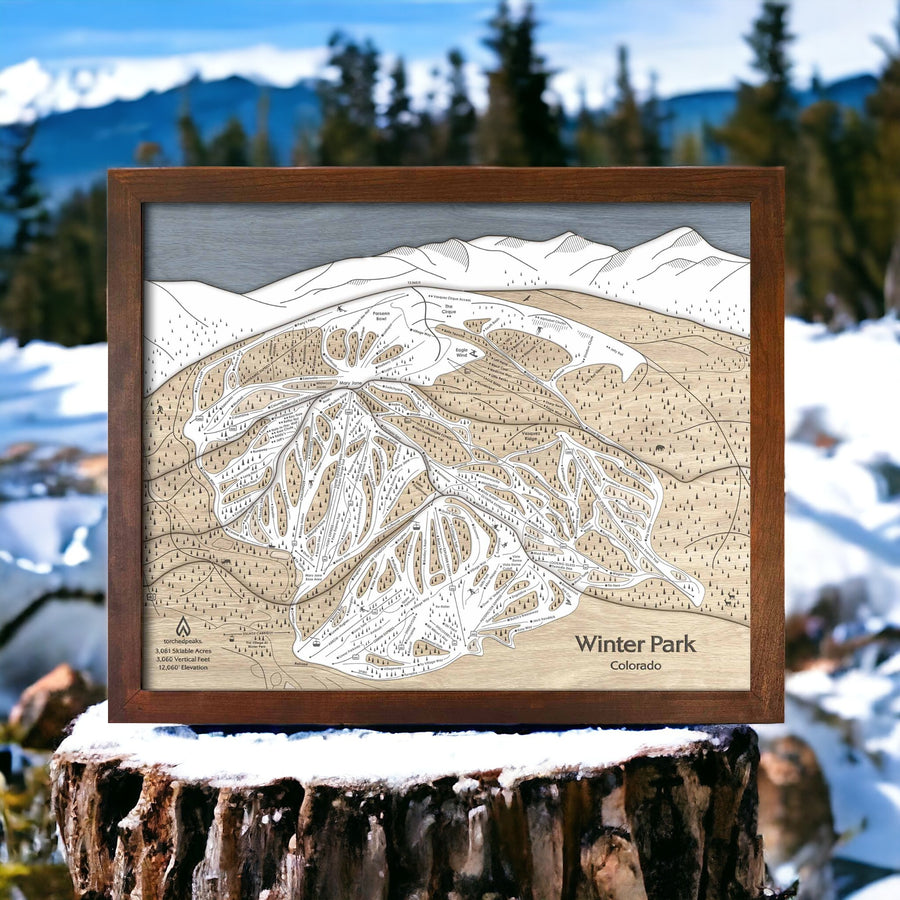 Ski Cabin Decor - Winter Park Ski Trail Map 