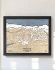 Wolf Creek Ski Trail Map, 3D Mountain Art, Ski House Decor