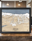 Wolf Creek 3D Wooden Map, Ski House Decor, Unique Gifts for Skiers