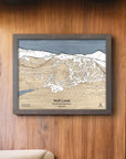 Wolf Creek Ski Run Map, laser-engraved wood map