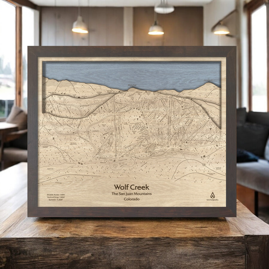 Wolf Creek Ski Resort Framed Wall Map