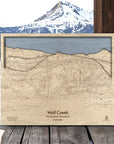 Wolf Creek Ski Trail Map, Framed Skiing Poster, Wooden Ski Map