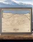 Wolf Creek Ski Resort Trail Map, Framed Skiing Poster, Wooden Ski Map, Torched Peaks Authentic Ski Maps, Wood Ski Map Pioneer