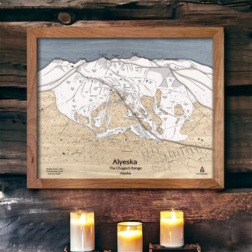 Alyeska Resort Map, Alaska Ski Resort Map, Ski House Decor