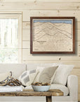 Aspen Mountain Wooden Ski Map, Torched Peaks Ski Maps