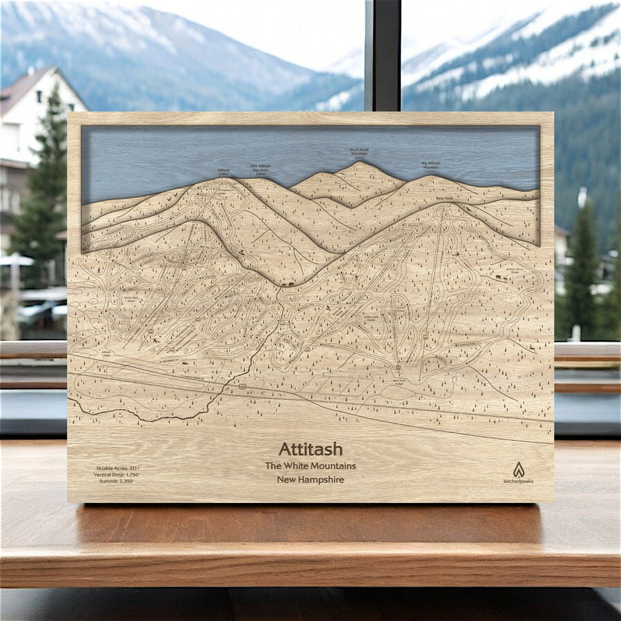 Attitash Mountain Ski Resort Map Art