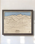 Attitash Mountain New Hampshire Wooden Ski Map Art