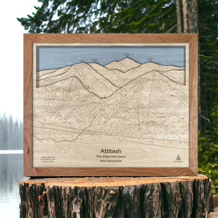 Attitash Mountain 3D Wood Ski Resort Map