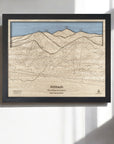 Attitash Ski Resort Map Art, Framed Skiing Wall Art