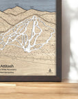 Attitash NH Ski Trail Map, Framed Skiing Art