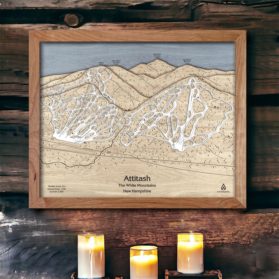 Attitash Ski Resort Trail Map, Skiing Decor, Wall Art for Skiers and Snowboarders