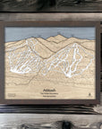 Attitash Ski Resort Map Art, Wooden Ski Poster, Laser-cut map