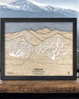 Attitash Wooden Ski Map, Ski Home Decor