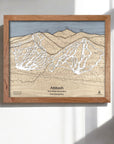 Attitash 3D Wooden Ski Area Map, Home Decor for Skiers