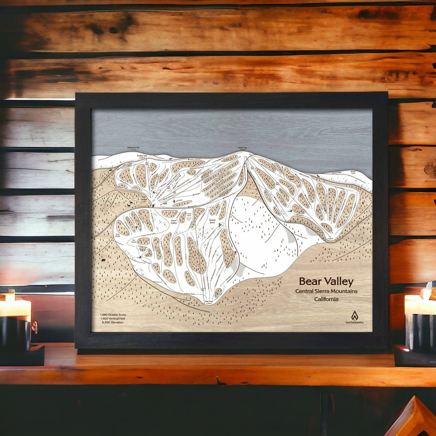Cabin Decor - Bear Valley California Ski Resort Map