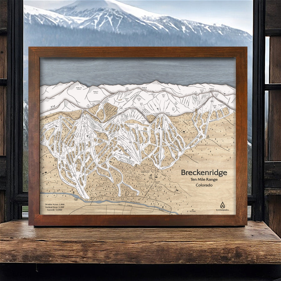 Breckenridge CO Ski Resort Map Art, Skiing Wall Art, Gifts for Skiers and Snowboarders