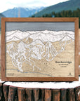 Unique gifts for skiers: Wooden Breckenridge Ski Resort Trail Map