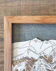 Skiing Decor: Framed wall map of Breckenridge ski resort in Colorado