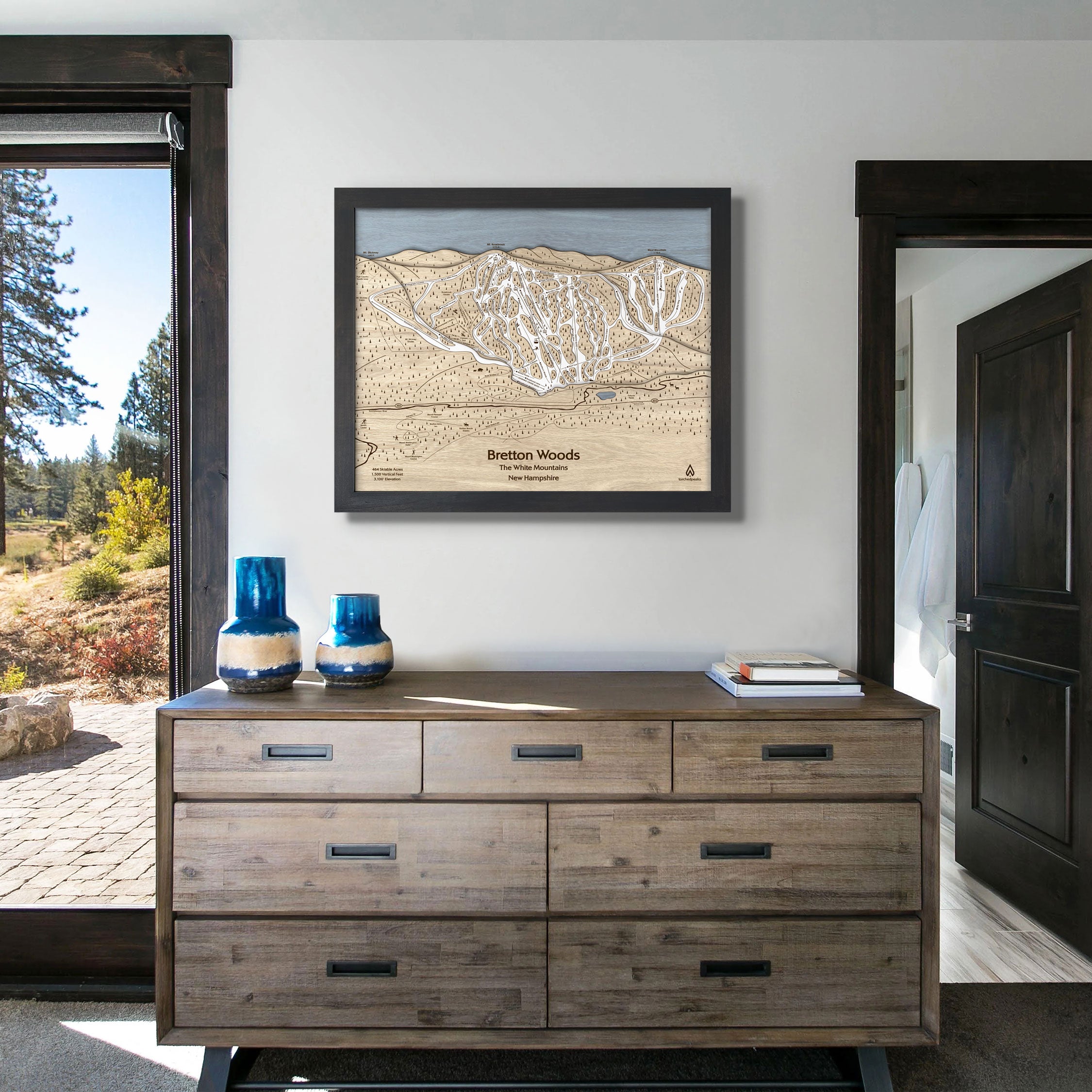 Bretton Woods NH Wooden Ski Resort Map