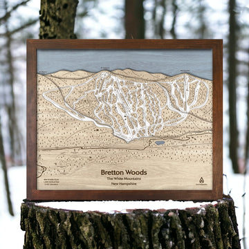 Bretton Woods Ski Map, 3D Layered Map, Ski Cabin Art