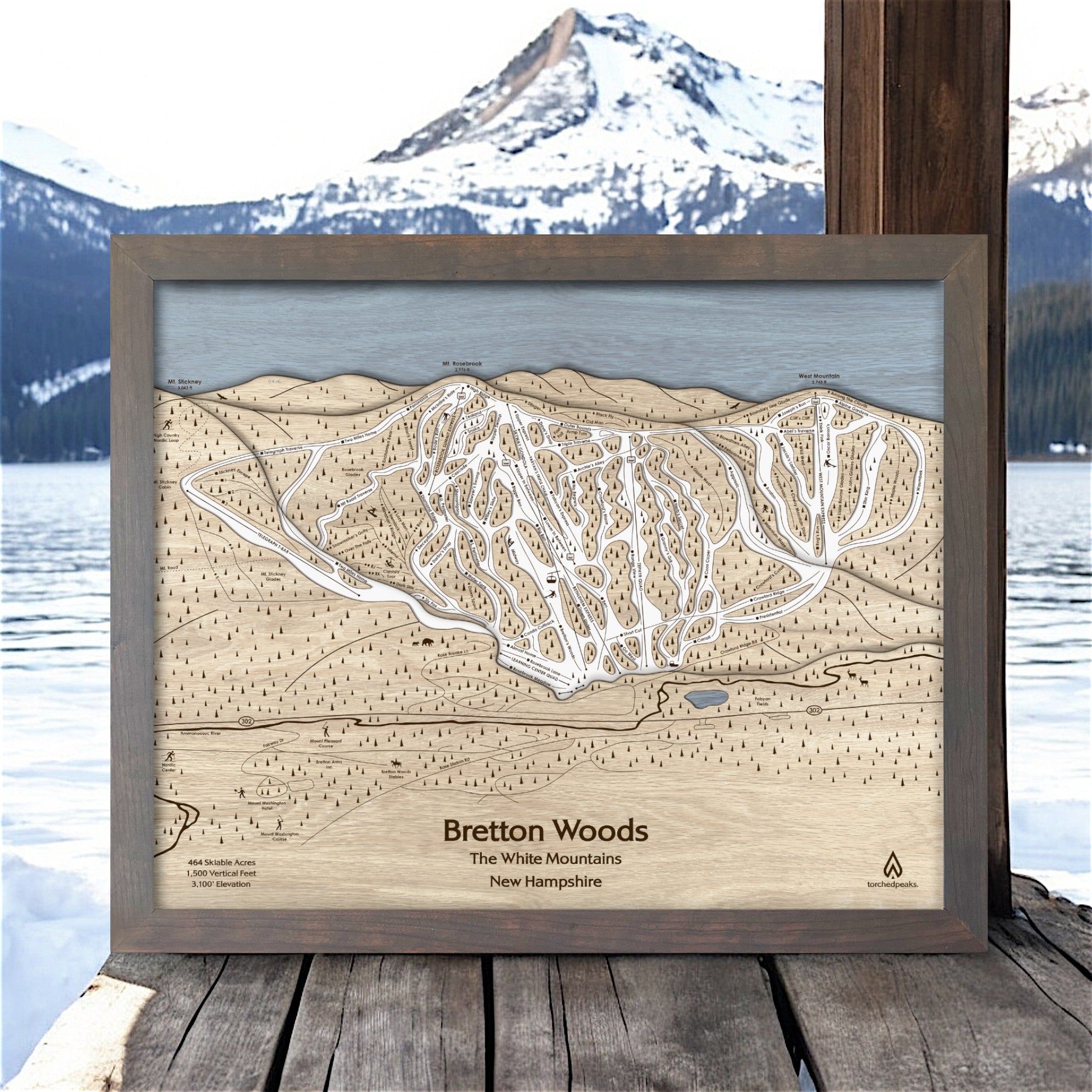 Bretton Woods 3D Wood Ski Map