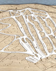 Bristol Mountain NY Laser-cut ski map, famed skiing wall art