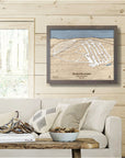 Bristol Mountain Ski Cabin Decor, Wood Ski Map, 3D Wood Map