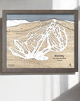 Bromley Mountain Vermont Wooden Ski Map, Skiing Art Print