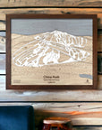 Laser Engraved Ski Map of China Peak Mountain in California, China Peak Bike Park
