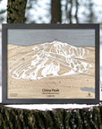Ski House Decor: China Peak CA Wooden Ski Trail map