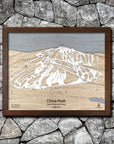 China Peak CA Ski Trail Map | 3D Wood Mountain Art