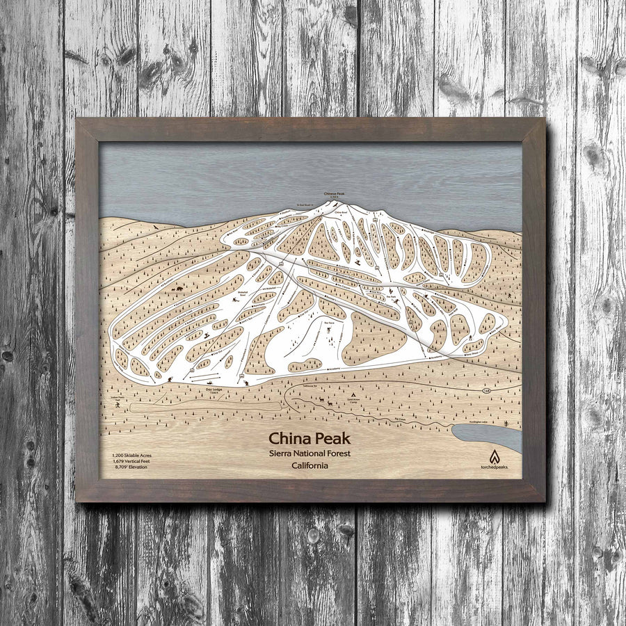 Best Gift for Skiers: 3D Wood China Peak Ski Resort Art, Designed by former professional snowboarder Shawn Orecchio. 