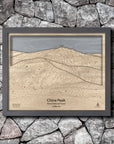 China Peak, CA Wooden Ski Trail Map | 3D Wood Mountain Art, Gifts for Skiers, China Peak Bike Park