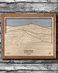 China Peak, CA Wooden Ski Trail Map | 3D Wood Mountain Art, Skiing Art