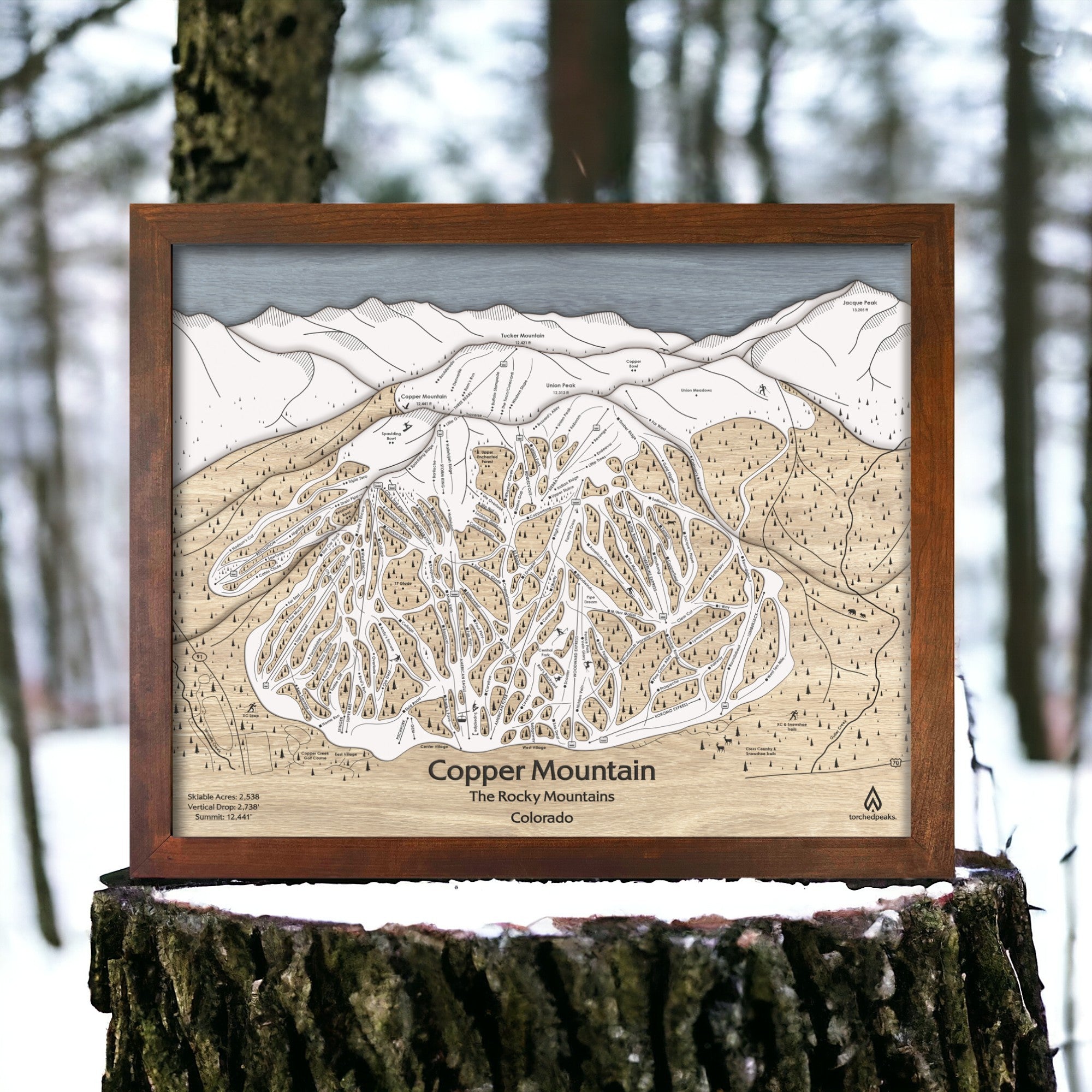 Copper Mountain Ski Resort Map, Ski Slope Mountain Art