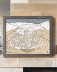 Copper Mountain Ski Slopes Art, 3D Layered Wall Map by Torched Peaks, Artists Shawn Orecchio