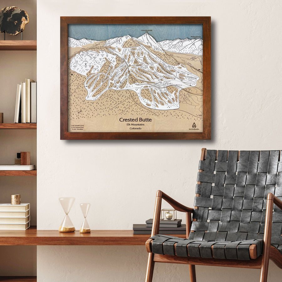 Crested Butte Colorado Ski Resort Wall Map