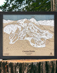 Crested Butte Colorado Wooden Map, Ski Trail Map Art