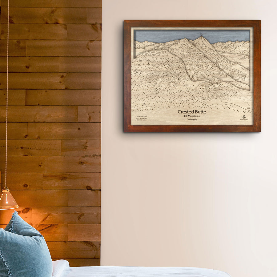 Crested Butte Ski Trail Map | 3D Layered Mountain Art, Gifts for Skiers
