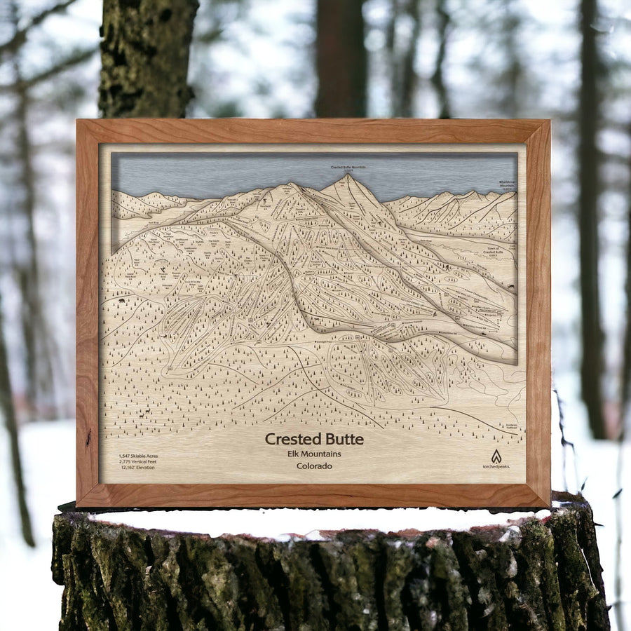 Best gifts for Skiers: Wooden Crested Butte CO Wood Mountain Art