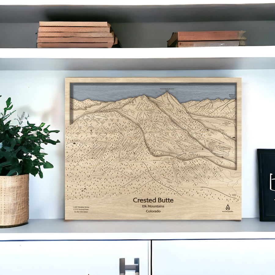 Office Art for Skiers: Crested Butte Ski Slope Map