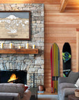 Crystal Mountain Oversized Wood Ski Resort Map, Skiing Wall Art