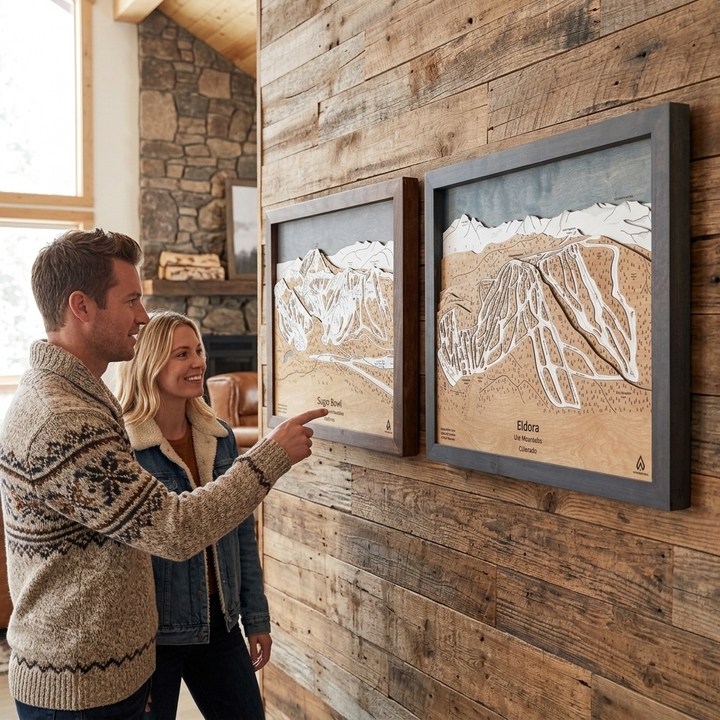 Best Gifts for Skiers & Snowboarders | Unique Wooden Ski Map Gifts