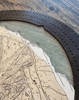 Precision engraved ski trail details on the handcrafted Heavenly wooden cribbage board.