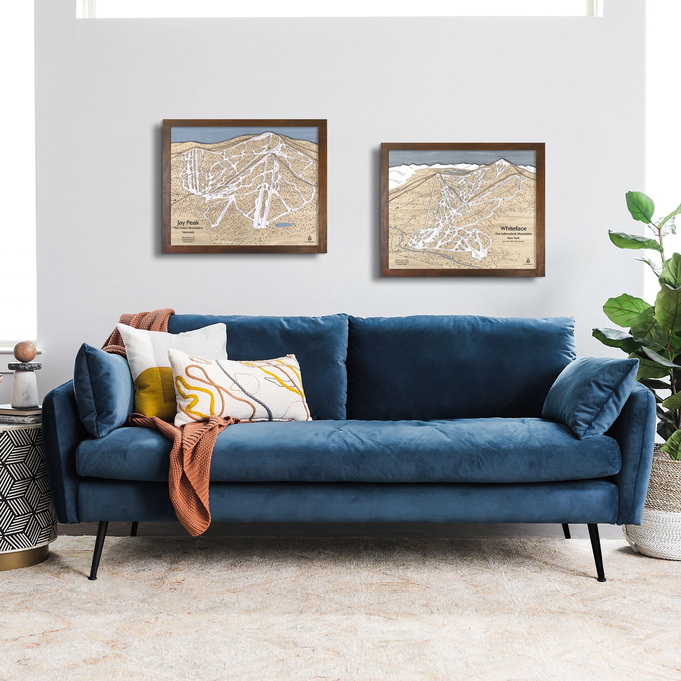 Jay Peak Ski Trail Map, Framed Ski Resort Map