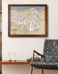 Jay Peak Ski Resort Map, Framed Skiing Artwork