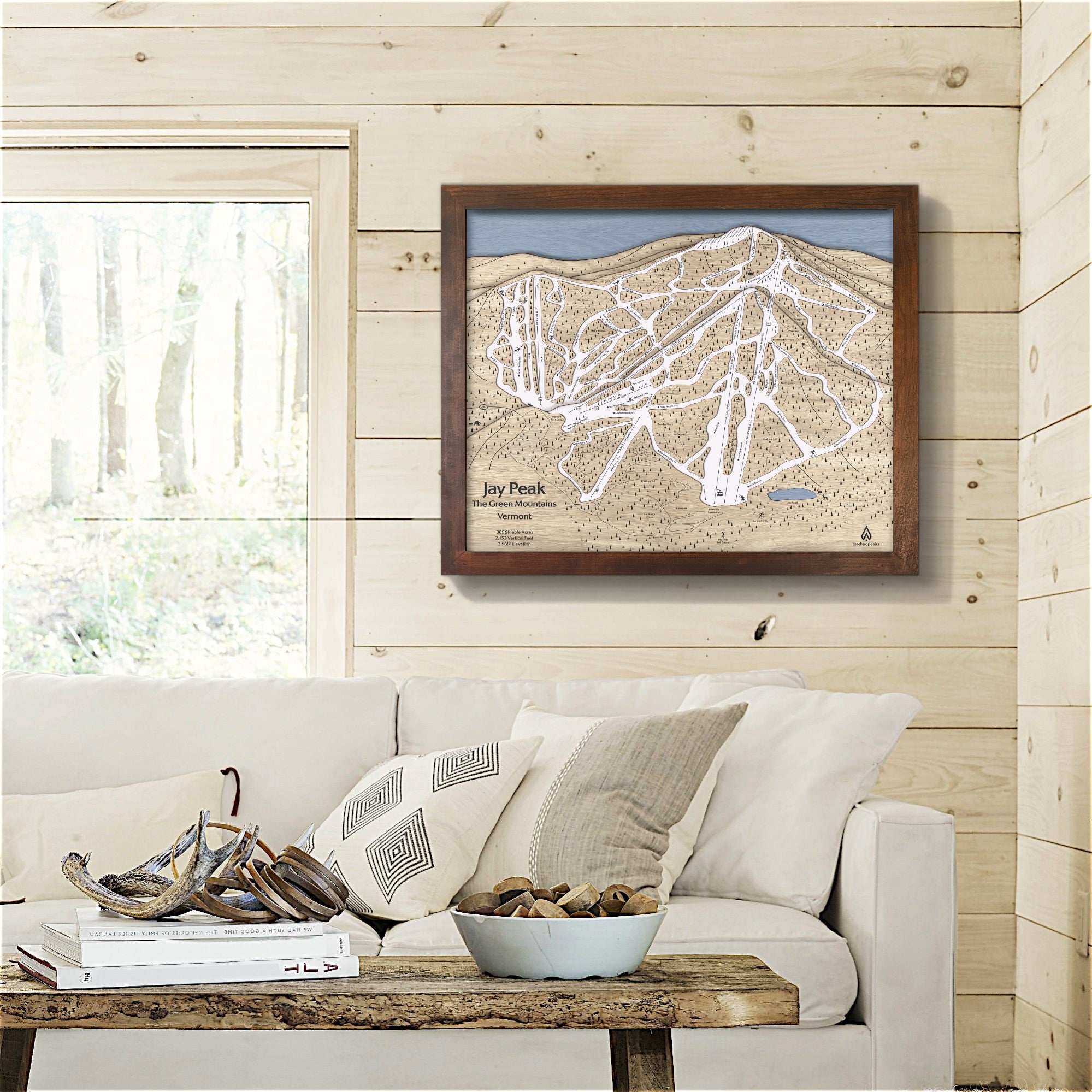 Jay Peak Wooden Ski Resort Art