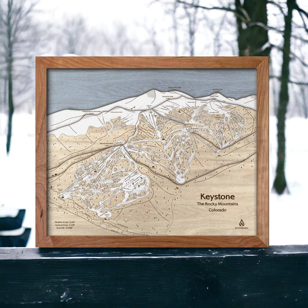 Interactive Keystone Map Keystone, CO Wooden Ski Trail Map | Handcrafted Ski Resort Wall Art